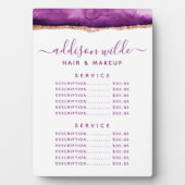 Photo Aquarelle violet et or Menu Plaque (Devant)