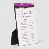 Photo Aquarelle violet et or Menu Plaque (Côté)