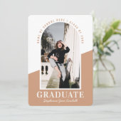 Photo Arc moderne Faire-part de graduation neutre (Debout devant)