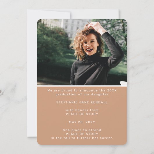 Photo Arc moderne Faire-part de graduation neutre (Dos)