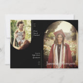 Photo Arc Noir Alors/Maintenant Faire-part de grad (Devant)