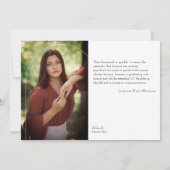 Photo Arc Noir Alors/Maintenant Faire-part de grad (Dos)