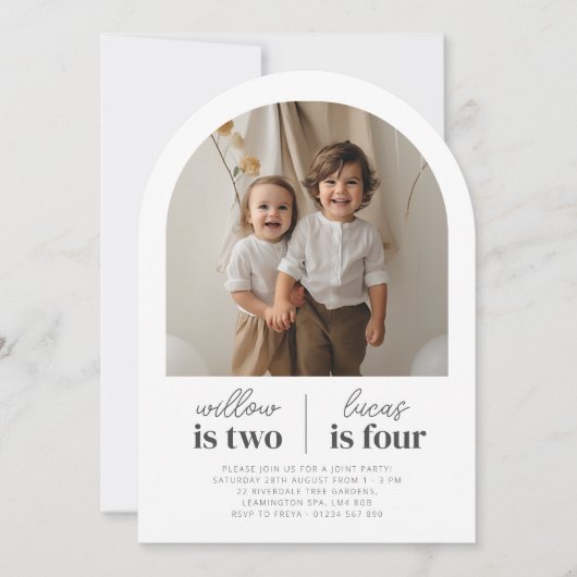 Photo Arch - Invitation conjointe à l'anniversaire (Devant)