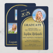 Photo Arch Marine Faire-part de graduation en or (Devant / Derrière)