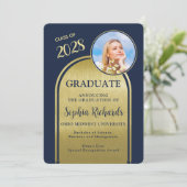 Photo Arch Marine Faire-part de graduation en or (Debout devant)