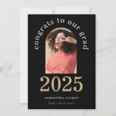 Photo Arch moderne 2025 Grad Black Faire-part (Devant)