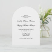 Photo Arch Shaped Grey Wedding Invitation (Debout devant)