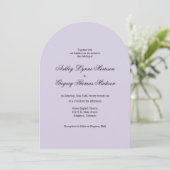 Photo Arch Shaped Lavender Wedding Invitation (Debout devant)