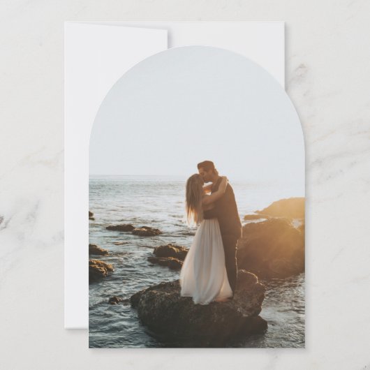 Photo Arch Shaped Wedding Invitation Kaart (Achterkant)