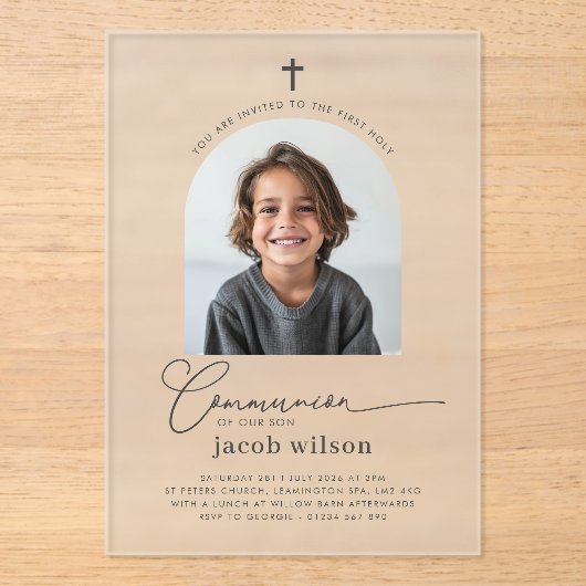 Photo Arché First Communion Boy Invitation (Recto)