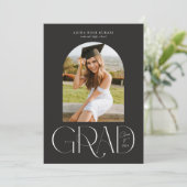 Photo Arché moderne Faire-part de graduation noire (Debout devant)