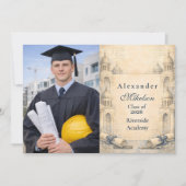 Photo Architecture Drafting Tools Graduation Aankondiging (Voorkant)