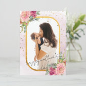 Photo avec la carte de fête des mères à cadre flor (Debout devant)