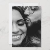 Photo B/W Faire-part de mariage noir élégant (Dos)