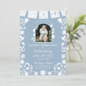 Photo Baby Blue Cielito Lindo Baptism Kaart (Staand voorkant)