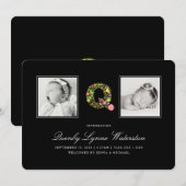 PHOTO BABY FAIRE-PART | Alphabet floral Q (Devant / Derrière)