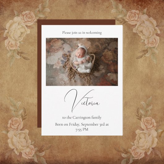 Photo Baby Faire-part de naissance Card