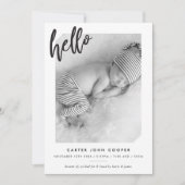 PHOTO BABY FAIRE-PART mignon script de bonjour mod (Devant)