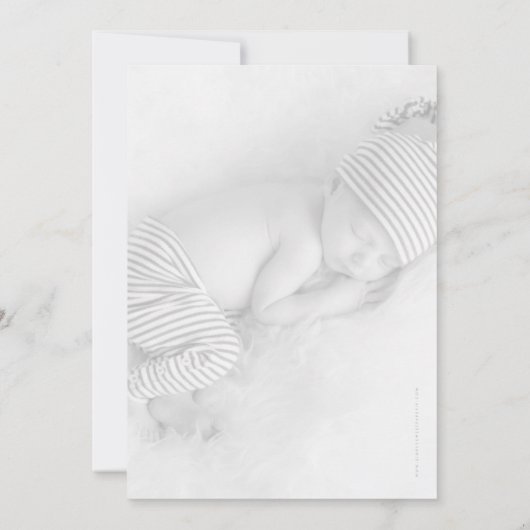 PHOTO BABY FAIRE-PART mignon script de bonjour mod (Dos)