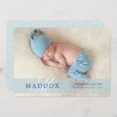 PHOTO BABY FAIRE-PART première superposition garço (Devant / Derrière)