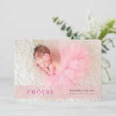 PHOTO BABY FAIRE-PART superposition initiale fille (Debout devant)