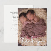 Photo Baby Faire-part Twin Baby (Devant / Derrière)