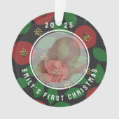 Photo Baby's First Christmas Floral Ornament (voorkant)