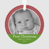 Photo Baby's First Christmas pois vert/rouge (dos)