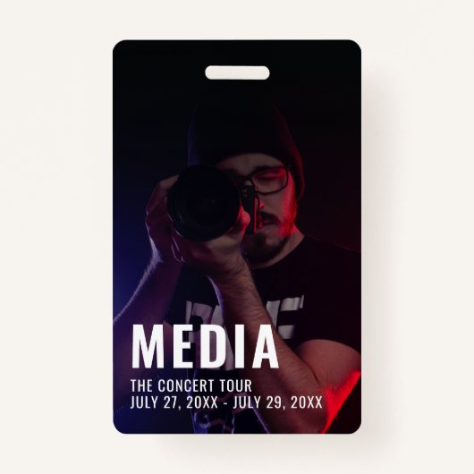 Photo Background Media Pass ID Badge (Devant)