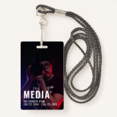 Photo Background Media Pass ID Badge (Devant avec lanière)