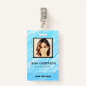 Photo Badge d'entreprise Arrière - plan bleu (Devant avec clip)