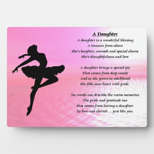 Photo Ballerina Design - Plaque poème fille (Devant)