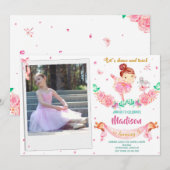 Photo Ballerina invitation anniversaire Ballet par (Devant / Derrière)
