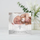 Photo Baptême White & Silver Cross Invitation (Debout devant)