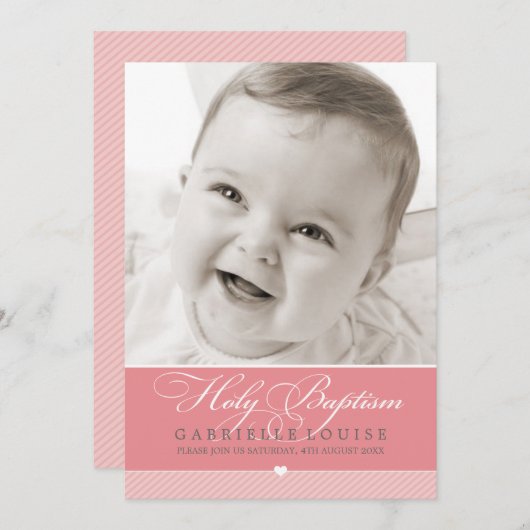 PHOTO BAPTISM INVITATION :: beau type 1 (Devant / Derrière)