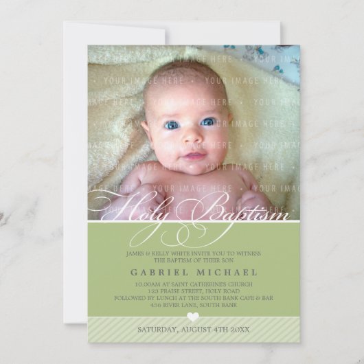 PHOTO BAPTISM INVITATION :: charmant type 3 (Devant)