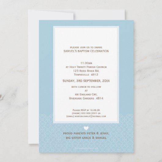 PHOTO BAPTISM INVITATION :: dit doucement 4P (Dos)