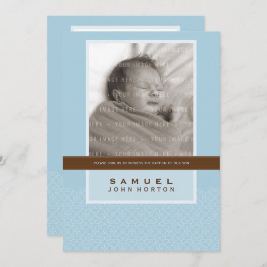 PHOTO BAPTISM INVITATION :: dit doucement 4P (Devant / Derrière)