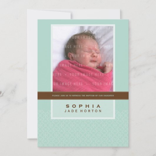 PHOTO BAPTISM INVITATION :: dit doucement 5P (Devant)