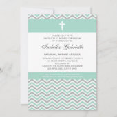 PHOTO BAPTISM INVITATION :: menthe de chevron (Dos)