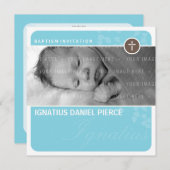 PHOTO BAPTISM INVITATION :: point cardiaque 7SQ (Devant / Derrière)
