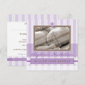 PHOTO BAPTISM INVITATIONS :: 3 SQ élégant (Devant / Derrière)