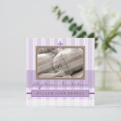 PHOTO BAPTISM INVITATIONS :: 3 SQ élégant (Debout devant)