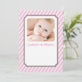 PHOTO BAPTISM INVITATIONS :: candystripes 1P (Debout devant)