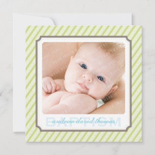 PHOTO BAPTISM INVITATIONS :: candystripes 4SQ