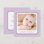 PHOTO BAPTISM INVITATIONS :: candystripes 5SQ (Devant / Derrière)