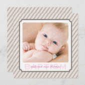 PHOTO BAPTISM INVITATIONS :: candystripes 7SQ (Devant / Derrière)