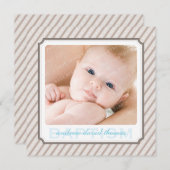 PHOTO BAPTISM INVITATIONS :: candystripes 8SQ (Devant / Derrière)