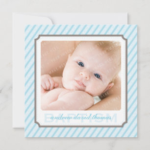 PHOTO BAPTISM INVITATIONS : canystripes 2SQ