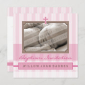 PHOTO BAPTISM INVITATIONS :: élégamment 2SQ (Devant / Derrière)